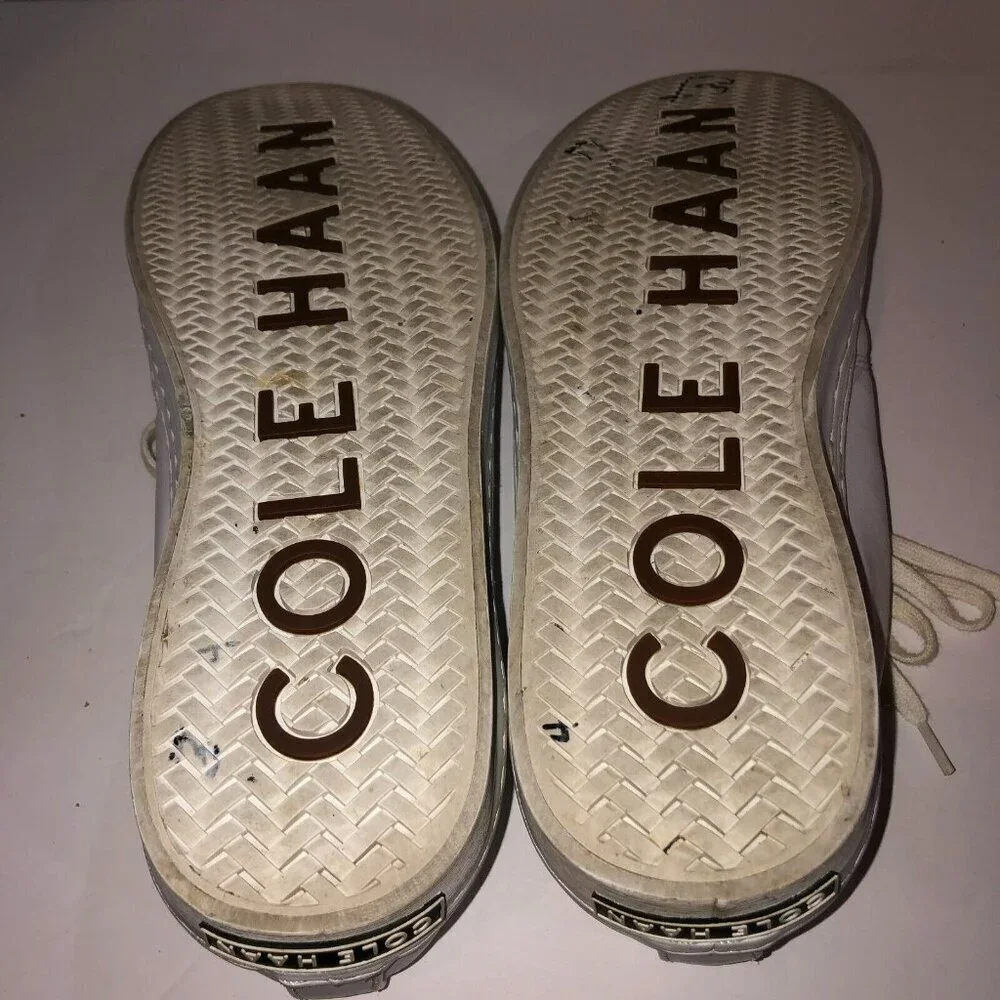 Cole Haan Mens Size 10 M White Grand OS Lace Up Low Top Casual Shoes Sneakers